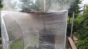 Удачный эксперимент: топим БАНЮ ИЗ ПЛЕНКИ по-черному, с ПЕЧЬ ДенисовЪ, на природе