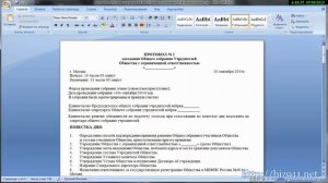 Протокол собрания учредителей ООО