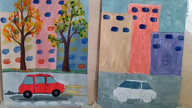 Рисование для самых маленьких, рисуем осень в городе смотреть онлайн