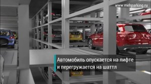 Принцип работы стеллажной парковки типа "Шаттл" в подземном исполнении (Турция)