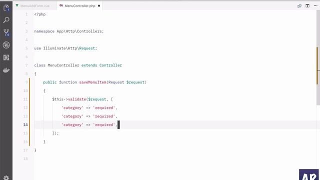 MunchExpress 09 Vue js post call handle in Laravel