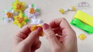 ? Нарциссы/Цветы из репсовой ленты. Канзаши МК/DIY