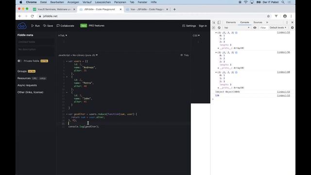 Javascript Tutorial [#01] - .filter(), .map() & .reduce()