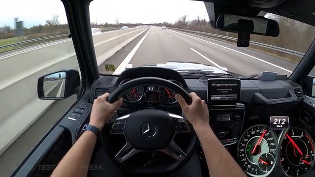 Mercedes-AMG G 63 Brabus W463 максимальная скорость автобан POV смотреть онлайн
