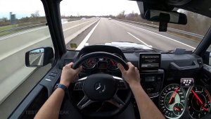 Mercedes-AMG G 63 Brabus W463 максимальная скорость автобан POV