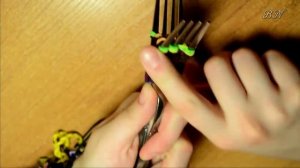 Браслет из резинок "Четырёхслойный рыбий хвост" (на вилках)