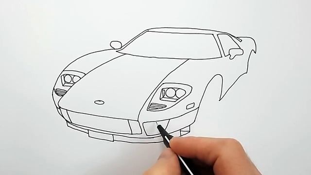 How to Draw a Car - Ford GT - step by step - Car drawings for Kids смотреть онлайн
