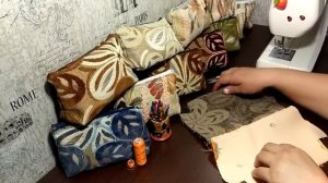 косметичка из ткани для мебели