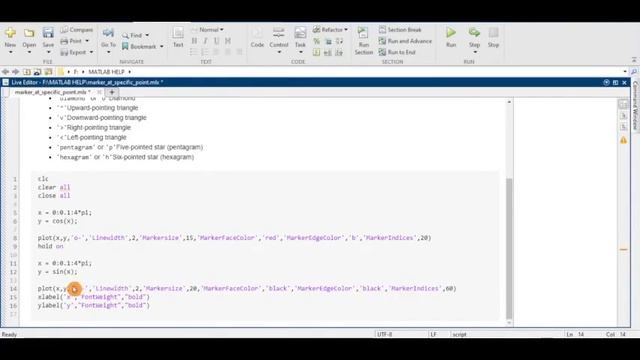 how to set a marker at one specific point on a plot in MATLAB. #matlab #matlabtutorials смотреть онлайн