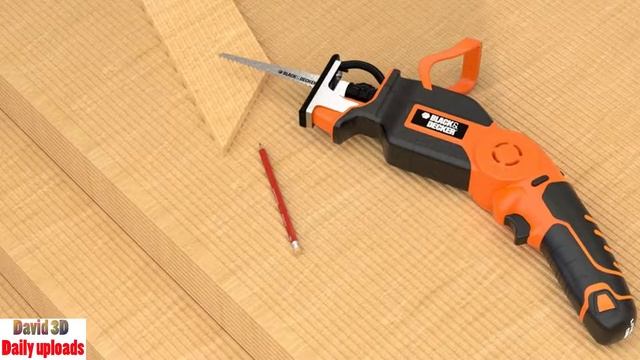 Black & Decker Reciprocating Saw || Construction, tools || Download with free cad models смотреть онлайн