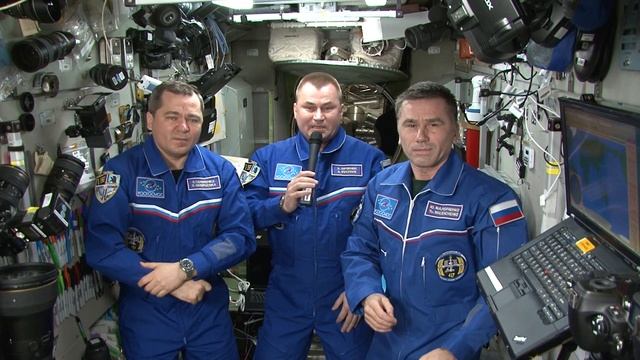Экипаж МКС поздравляет жителей Калуги с Днем космонавтики