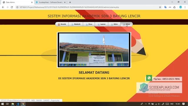 PHP - Source code aplikasi Siakad SDN 3 Bayung Lencir