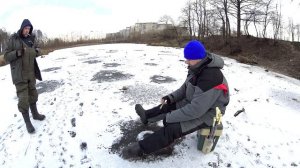 Первый лед! Открытие зимнего сезона 2018-2019. Окунь на блесну, техника блеснения.