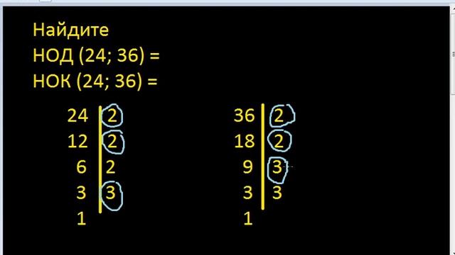 НОД и НОК - spacemath.xyz