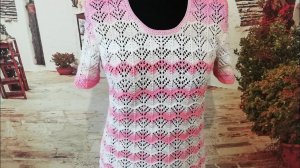 Готовая работа. Кофточка из Ализе белла батик. Экспресс мастер-класс.