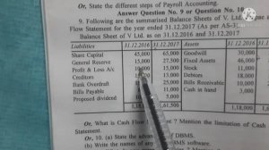 Bb kundu Test Paper commerce 2022 |2018 year paper |Part 13 |Cash flow Statement |pg 184 sum 9 solv