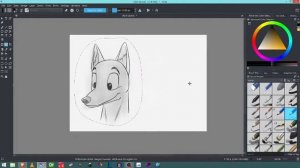 Drawing Facial Expressions on Dogs - Warm-up Sketch in Krita