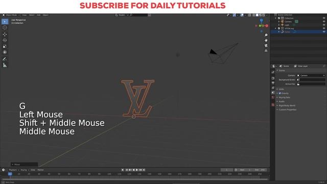 Lv logo louis vuitton 3dlogo (blender 3d tutorial 2.9)