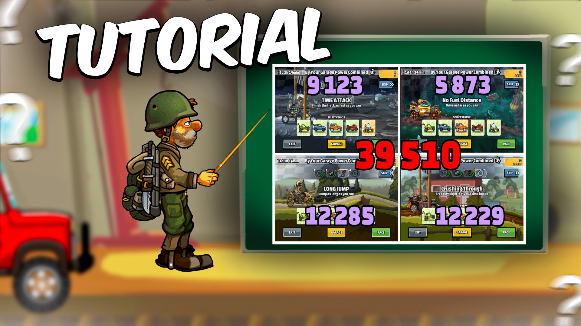 Hill Climb Racing 2 - 39510 Tutorial (By Your Garage Power Combined)