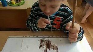 НЕТРАДИЦИОННОЕ РИСОВАНИЕ. Осеннее дерево  в технике кляксография