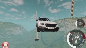 BeamNG Drive Спуск по рампе без тормозов на автомобиле! (Subaru Outback) Мод патруль!