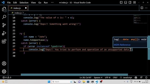 32 JavaScript Try-Catch Blocks: Error Handling Made Easy | Learn JavaScript Tutorial