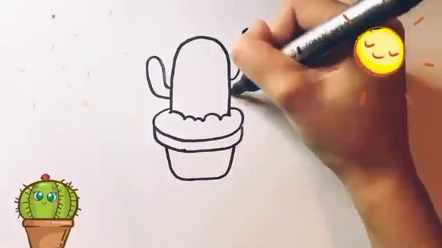 Как нарисовать кактус How to draw Cactus for child Bolalar Uchun Kaktusni Qanday Chizish Kerak смотреть онлайн