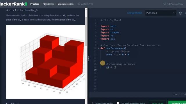 71 - 3D Surface Area | Implementation | Hackerrank Solution | Python