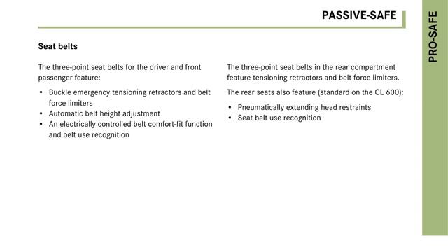 General Information on the CL-Class | Model Series 216