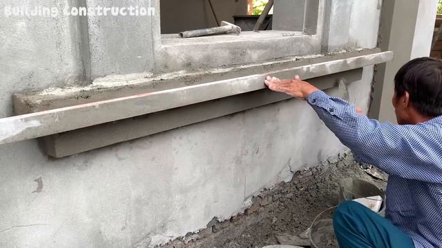 Techniques For Finishing Beautiful Window Frames From Pre-Mixed Bricks And Cement