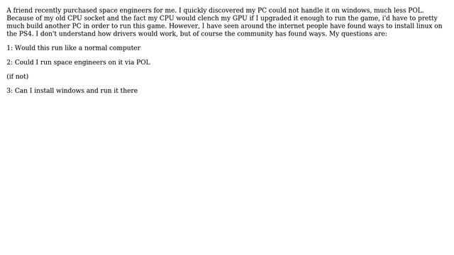 PS4 + Linux + POL + space engineers? смотреть онлайн