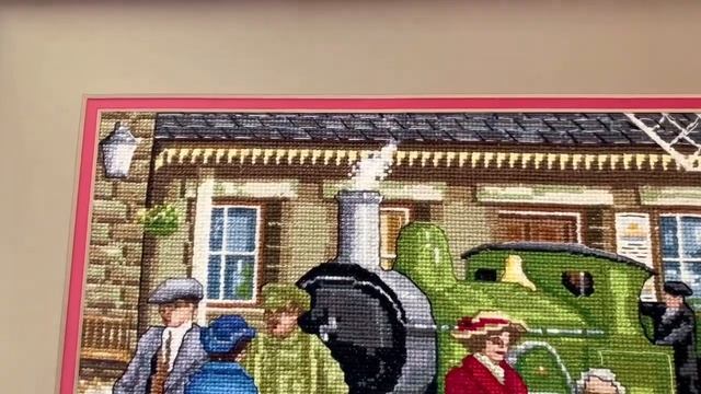 Вышивка Прибытие поезда. смотреть онлайн