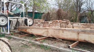 Ленточная пилорама и слабый двигатель.