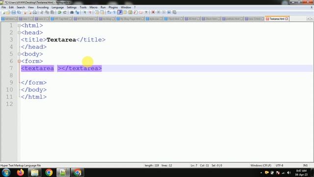 How To Add Textarea In HTML || Part-21 || Sunshine Tech Support