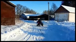 детский снегокат с двигателем от бензопила дружба.