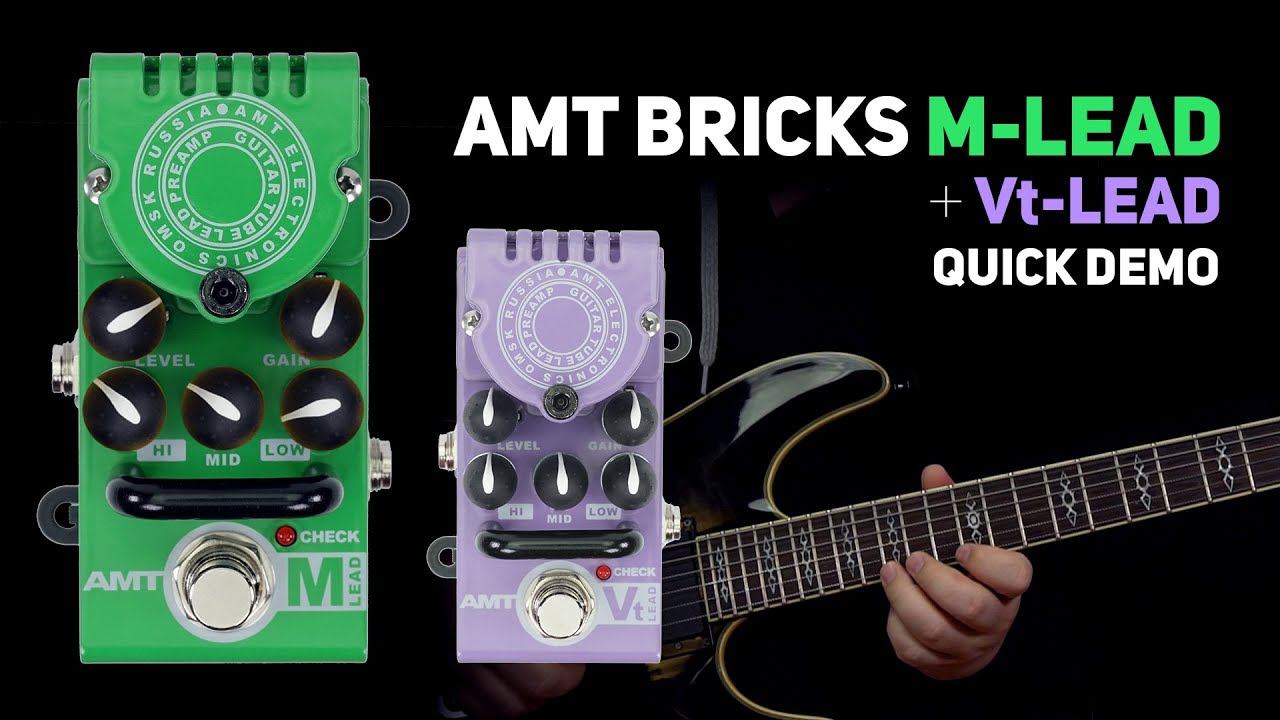 AMT Bricks M-Lead (JCM800 Emulates) + Vt-Lead (VHT Emulates) tube preamps DEMO (no talking)