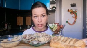 МУКБАНГ ПАСТА КАРБОНАРА/СЛОЙКИ С ВЕТЧИНОЙ/MUKBANG HALK FAMILY ЕДА