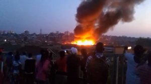 fire out break in Kampala Uganda perl of Africa which was caused by electricity left people crying