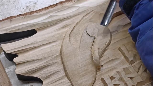 Процесс изготовления резного панно-Псалом 22; Резьба по дереву \ Wood carving \ Talla de madera.