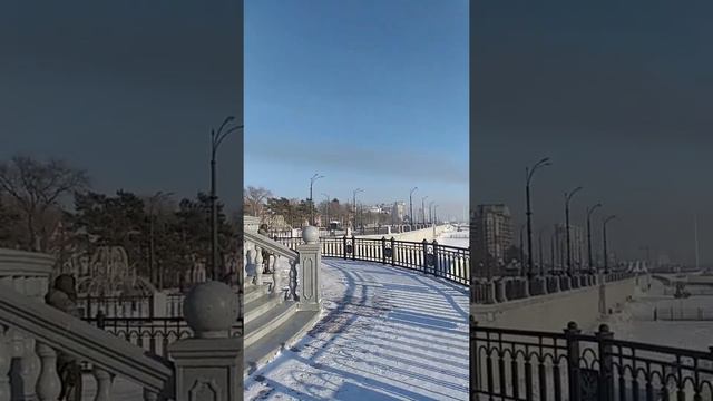 Граница России и Китая ,с набережной Благовещенск. 14 января 2022 смотреть онлайн