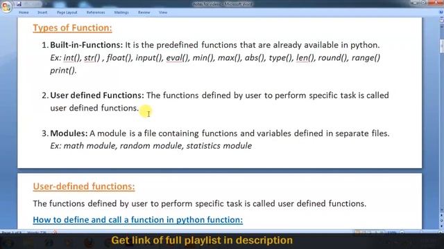 Function in python | Class 12 Computer science with python 2021-2022 | Chapter 2 (Part 1)