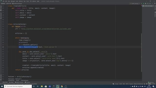 Python Aufgabe - Passe den Web Crawler an! смотреть онлайн