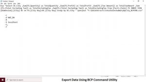 Using BCP Command for Query Result set Data Export as File