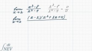 Как найти предел от функции (x^3 - 8)/(x^2 - 4), если x стремится к 2?