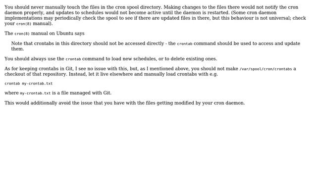 Unix & Linux: tracking crontab changes with git (3 Solutions!!) смотреть онлайн