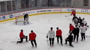 Football Legend Petr Cech training with Chicago Blackhawks