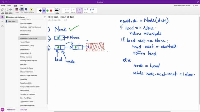 Insert Node at Tail of a Linked List Solution Coded in Python - HackeRank  Challenge Solved