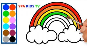 Раскраска для детей РАДУГА. Мультик - Раскраска. Учим цвета