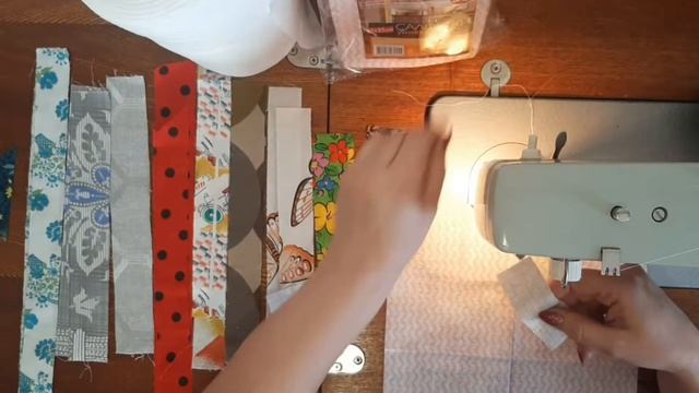 Лоскутный блок по дешёвой  салфетке. ЁЛОЧКА.