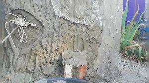 Большой пенек из цемента, декор для сада, садовые фигуры из цемента, декор колодца из бетона.